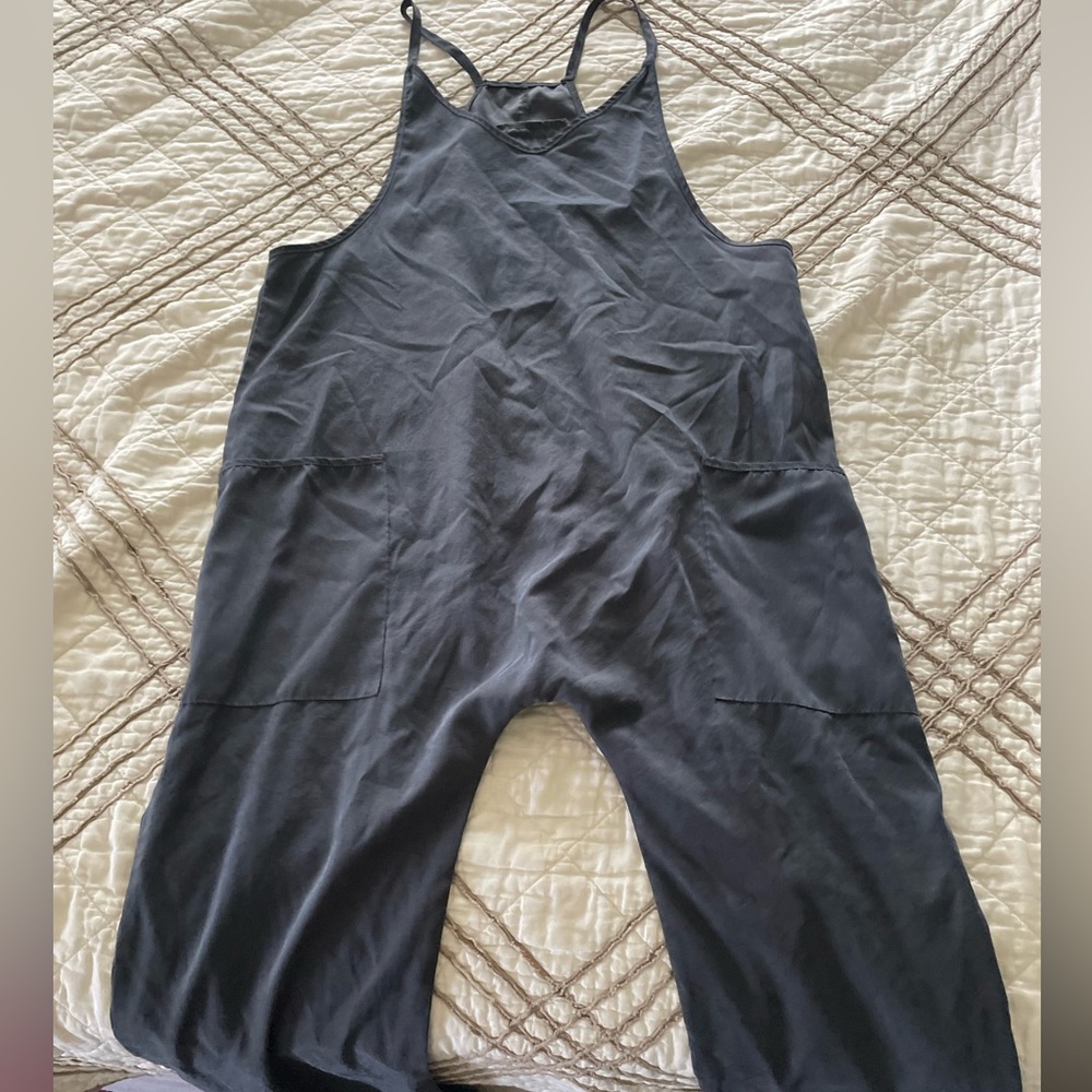 Women’s grey breathable pants jumpsuit romper.